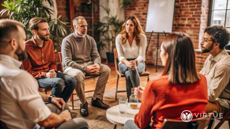 Alcoholics Anonymous 12-step Group Meeting